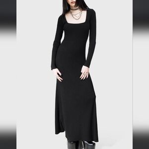 Killstar Gothic Black Long Sleeve Dress